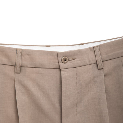 Norse projects Benn Relaxed Light Wool Pleated Short Light Khaki N35-06120920 Degli Uberti